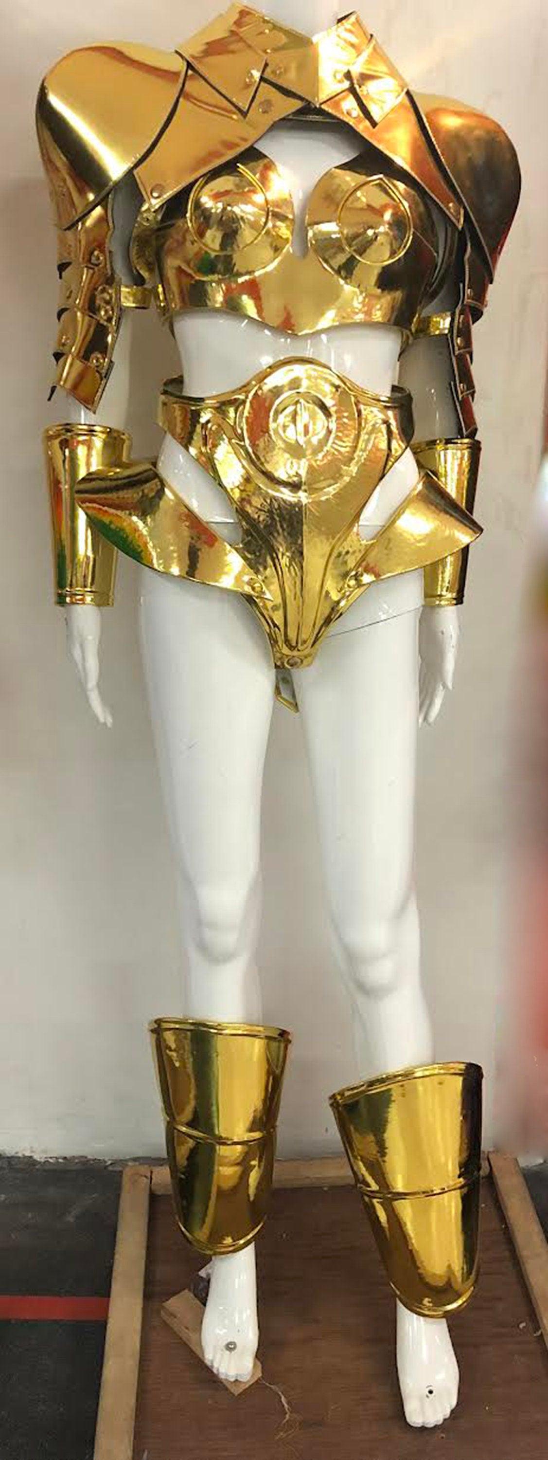 Da neena m595d robot roman armor shiny lady gaga vegas pageant costume set xs-xl
