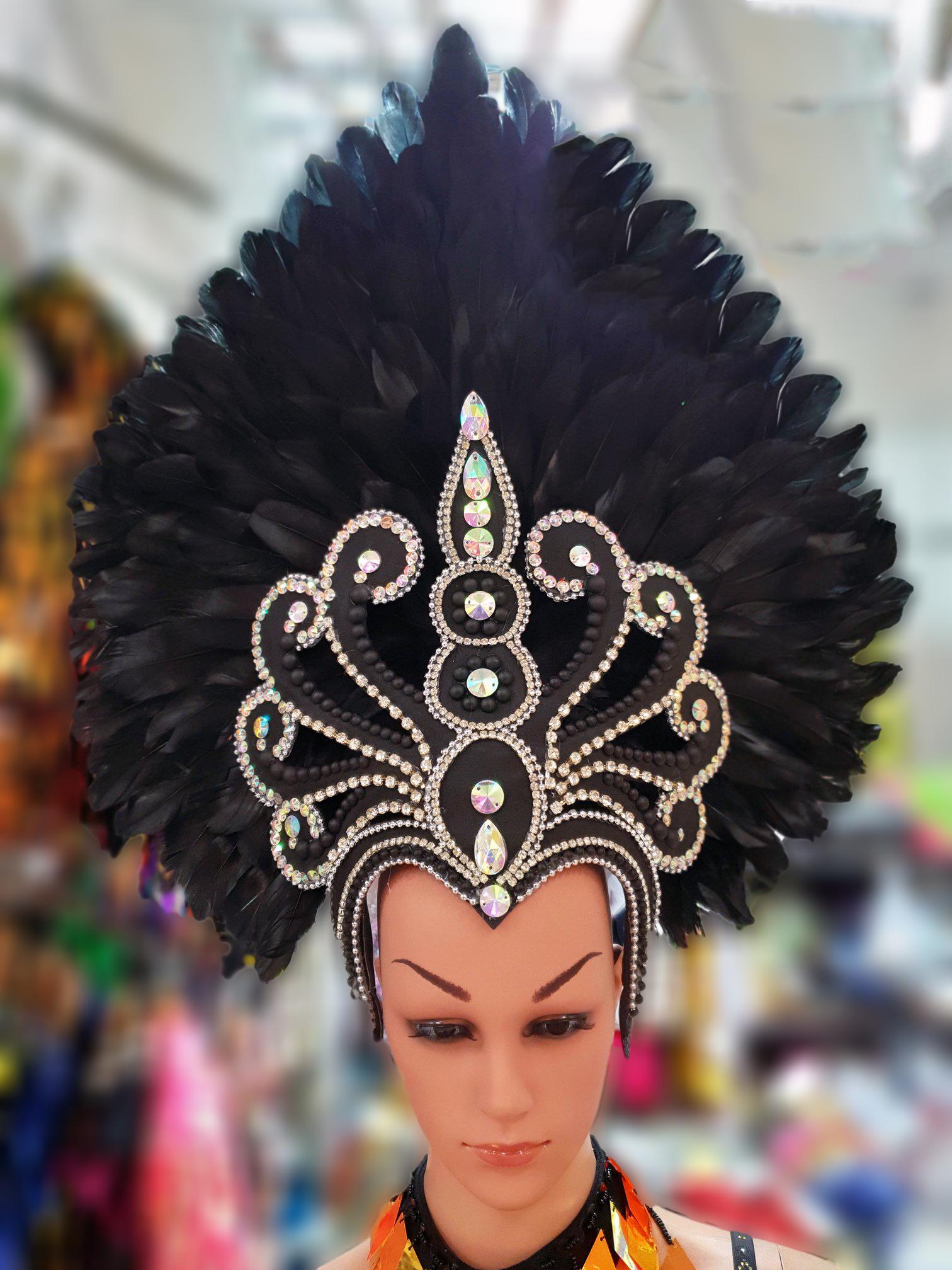 Da neena c727f glitter white feather crystal dance shoulder headdress backpack