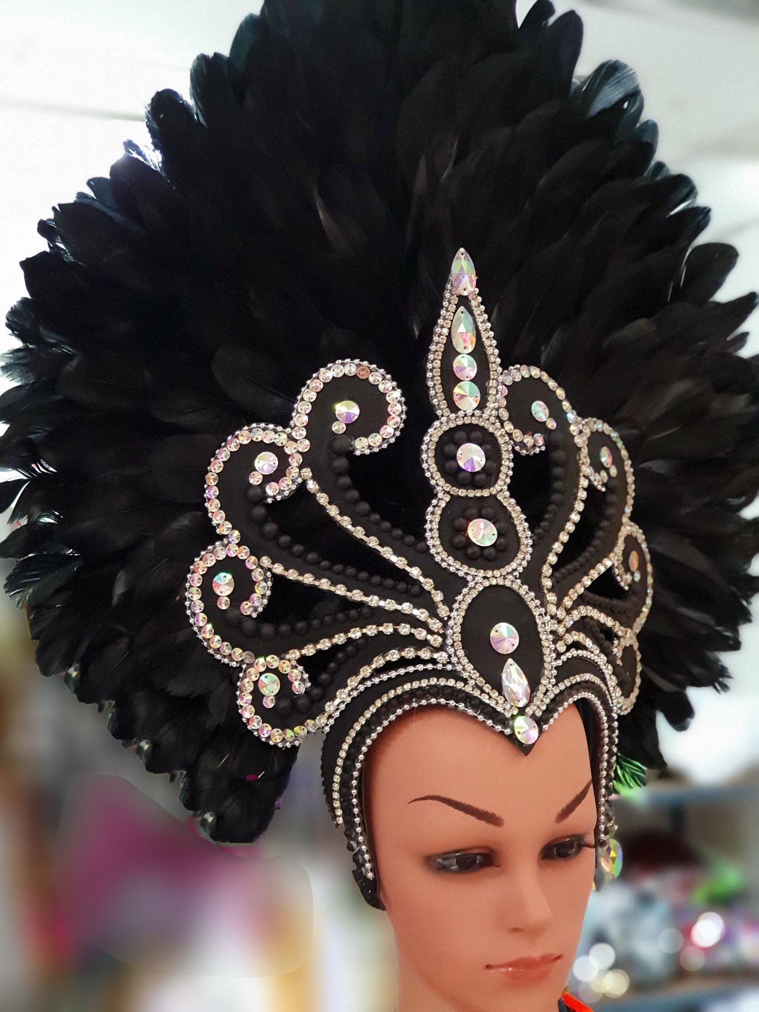 Da neena c727f glitter white feather crystal dance shoulder headdress backpack