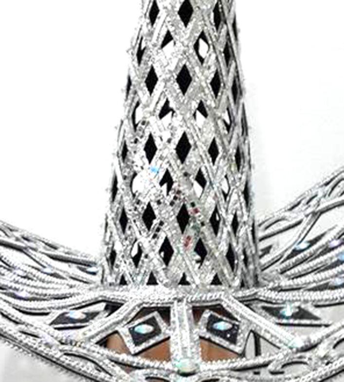 Da neena silver giant witch hat cowboy mexican showgirl headdress