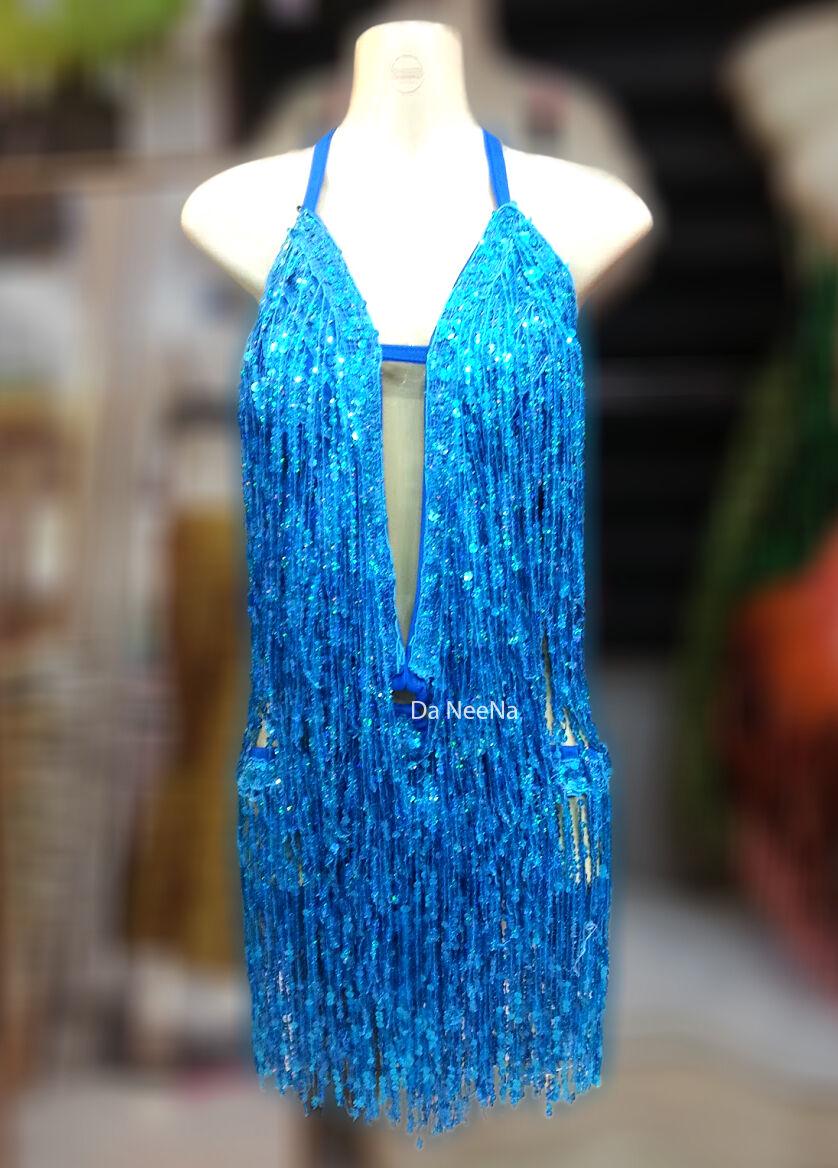 Da neena m677 dancing star latin tango showgirl vegas stage fringe dress xs-xl