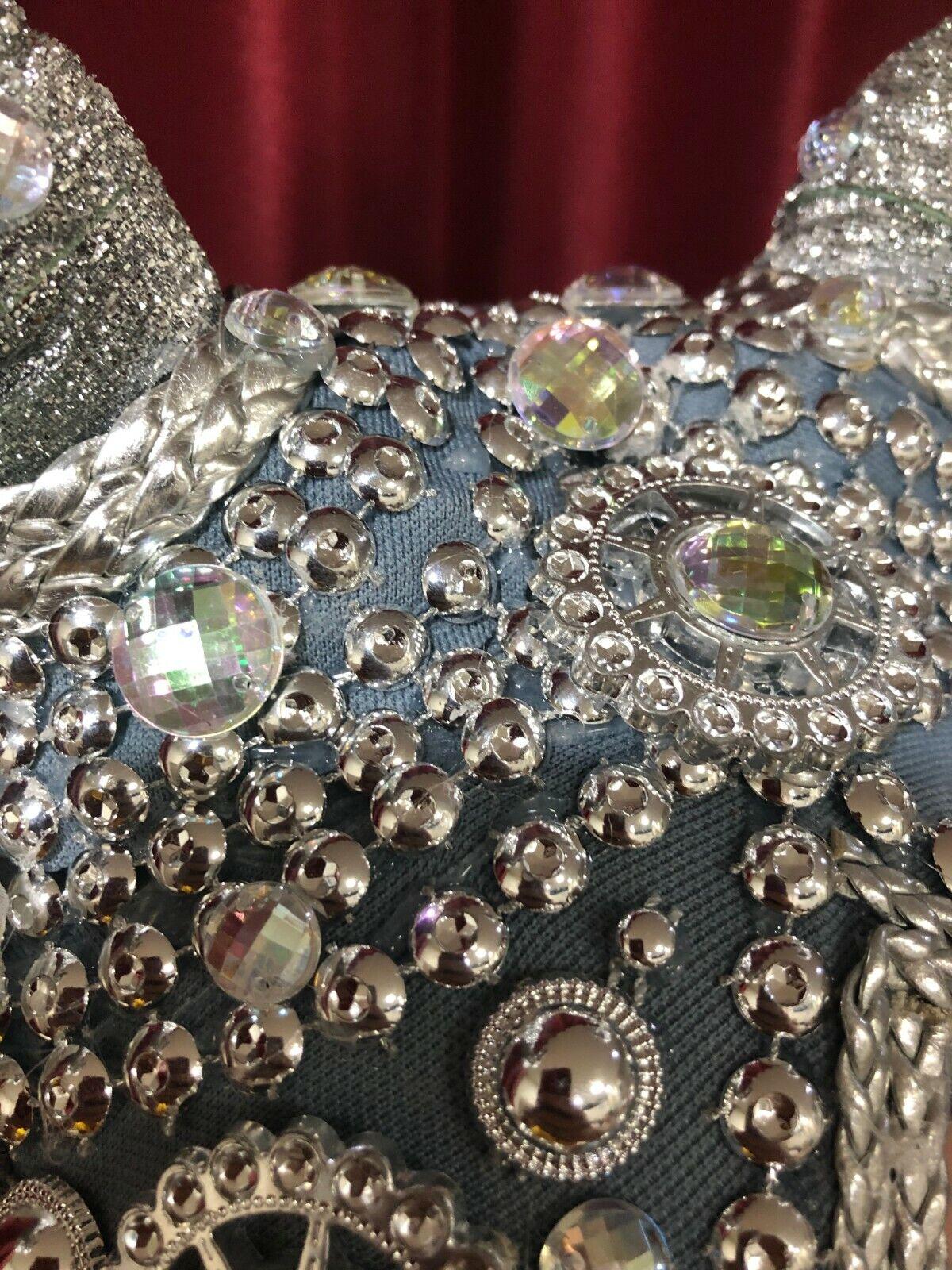 Da neena h620 gold deer prince princess crystal dance drag showgirl headdress