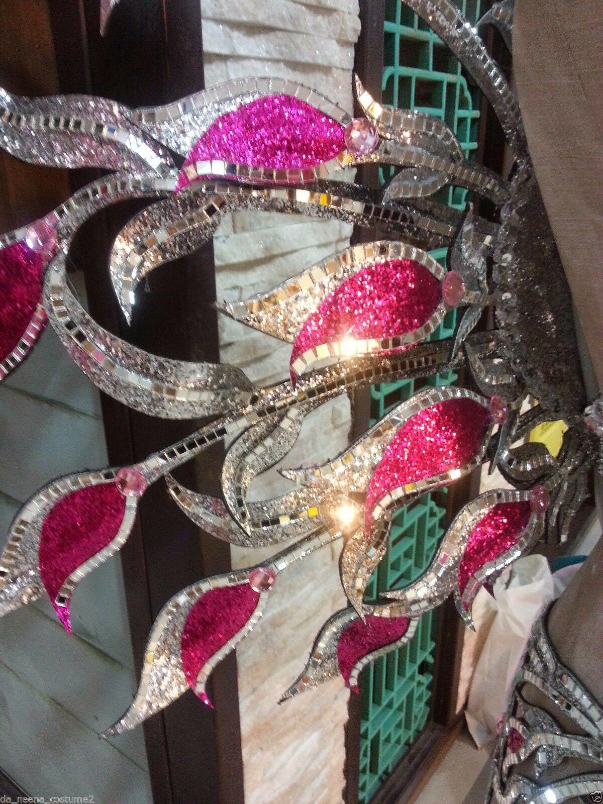 Da neena b04c pink fuchsia tulip flower bra skirt headdressshoulder pieces costume set