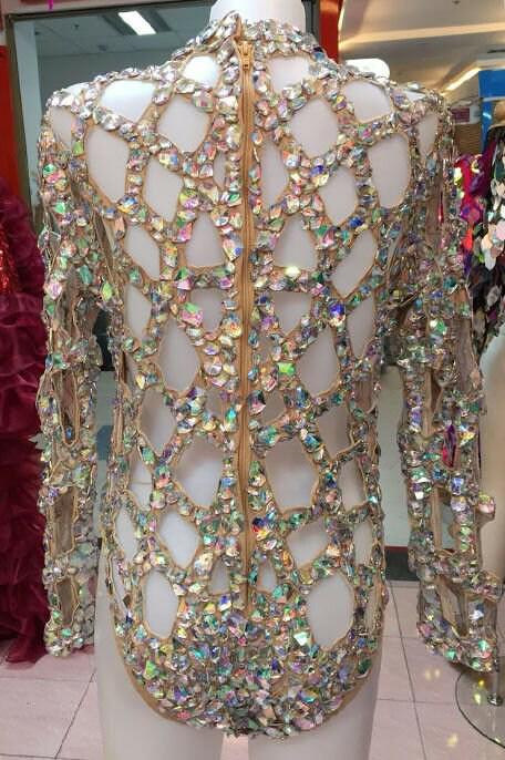 Da neena m798 sunny angel showgirl dance crystal stage bustle bodysuit xs-xl
