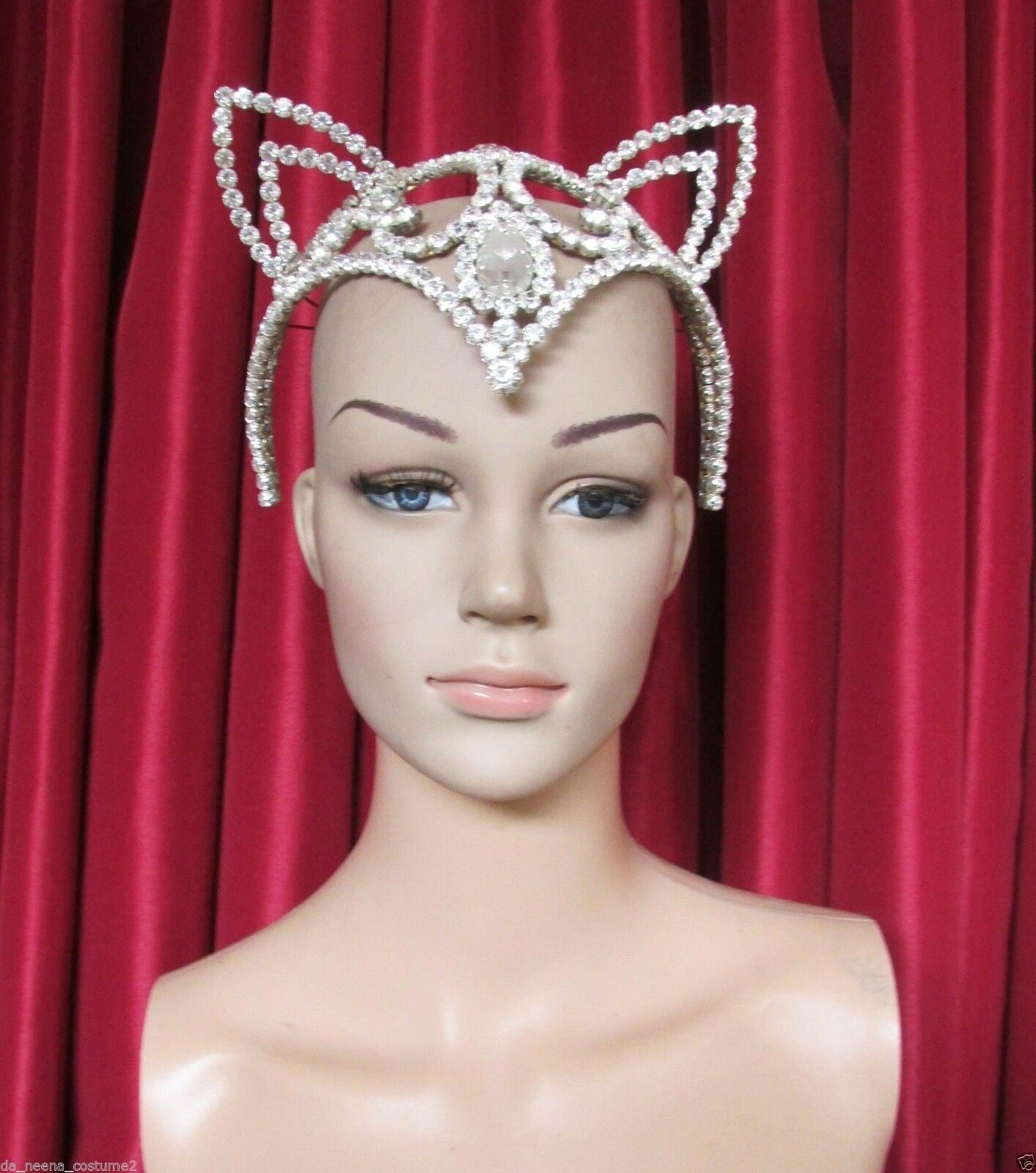 Da neena h135 miss universe world america cat fox crystal star headdress crown