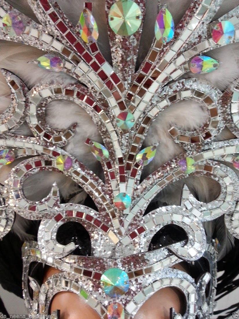 Da neena c117 asian warrior crystal showgirl samba headdress costume set