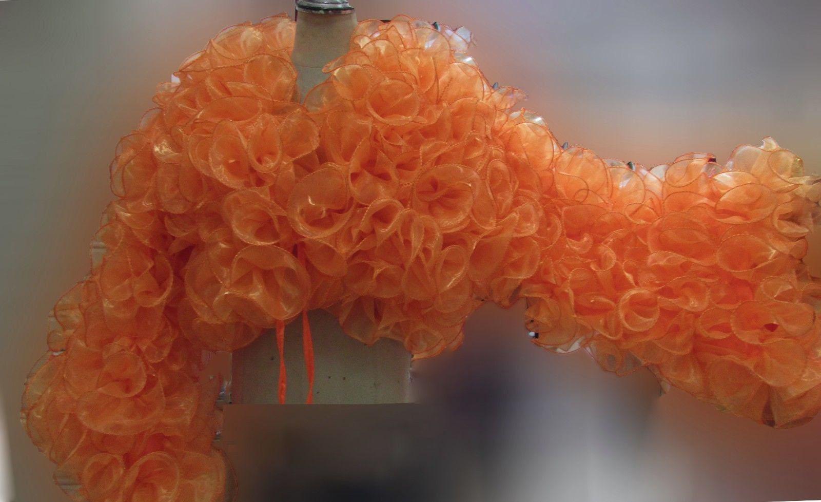 Da neena c005 vegas organza cabaret drag short gigantic sequin ruffle coat