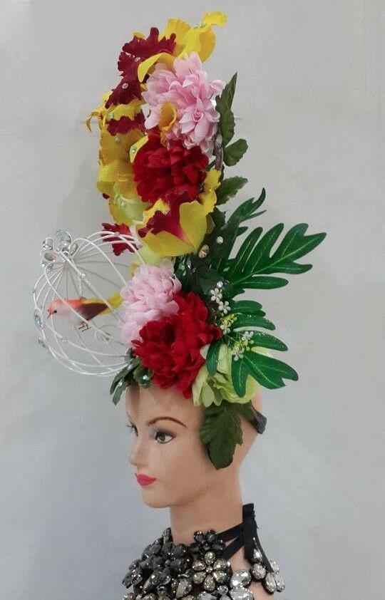 Da neena c0552 vegas orchid green leaf world earth flower elegant headdress