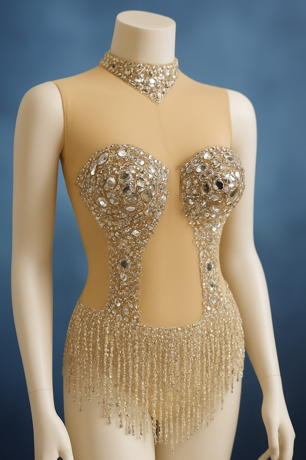 Da neena M1163 Super Star Angel Showgirl Dance Crystal Stage Pageant Bustle Bodysuit XS-XL