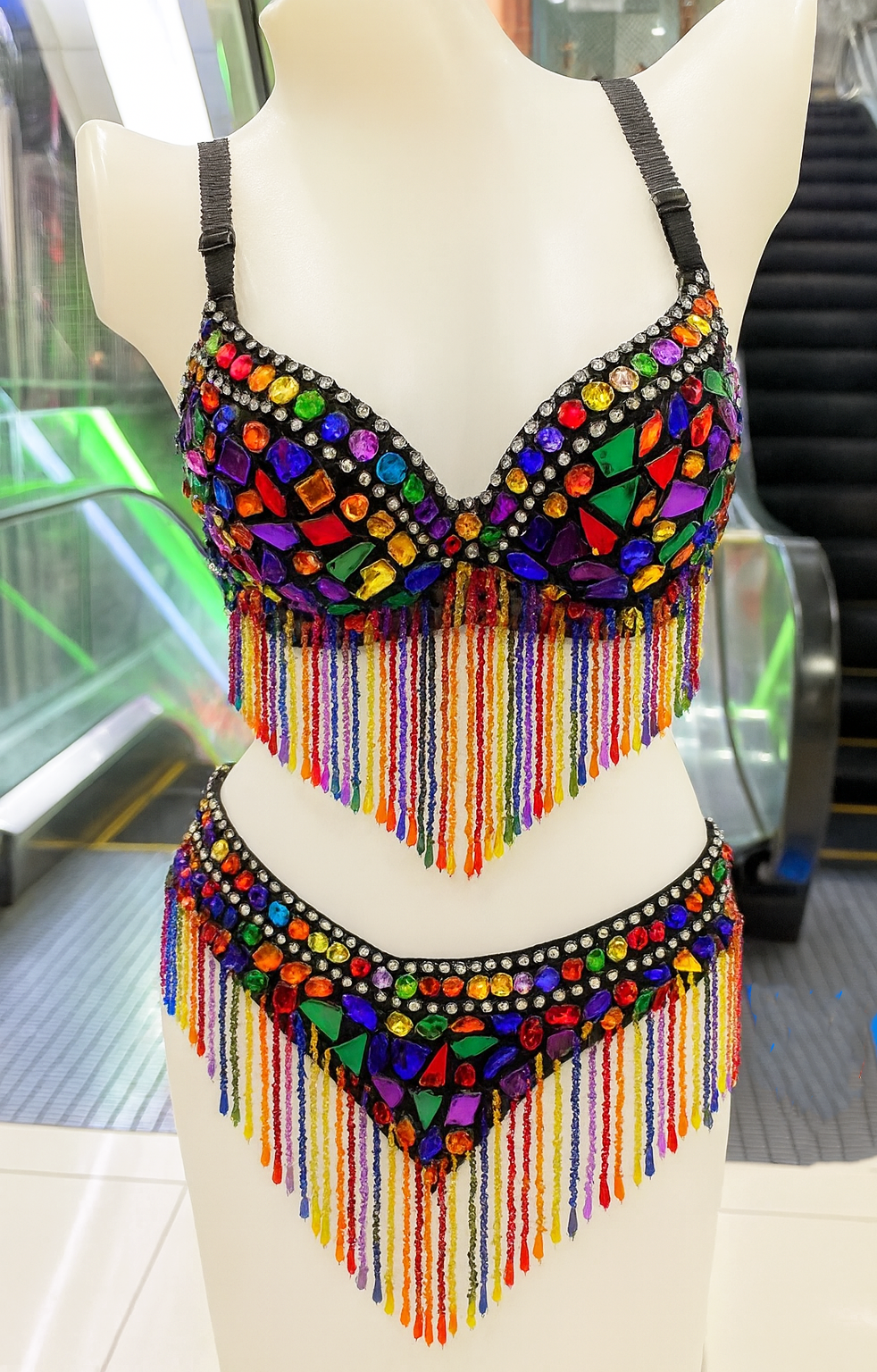 Da neena M1165 Little Butterfly Burlesque Pageant Showgirl Bra Bikini Colorful Crystal XS - XL