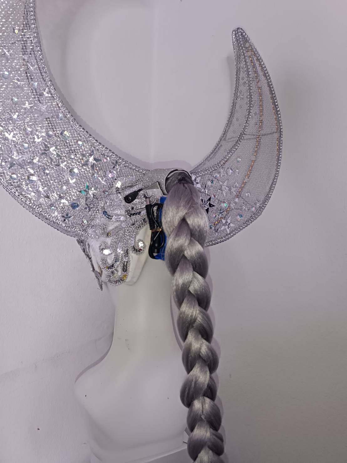Da neena h1159 light dreammaker star & moon vegas showgirl pageant crystal headdress