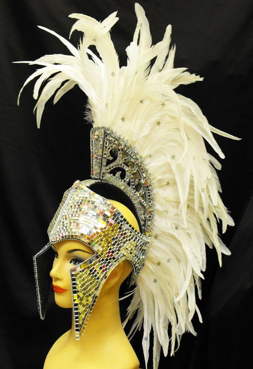 Da NeeNa H017W Mohawk Showgirl Roman Headdress Legionary Legion Helmet