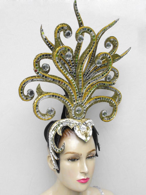 Da NeeNa Gold Medusa Drag Cabaret Showgirl Queen Headdress