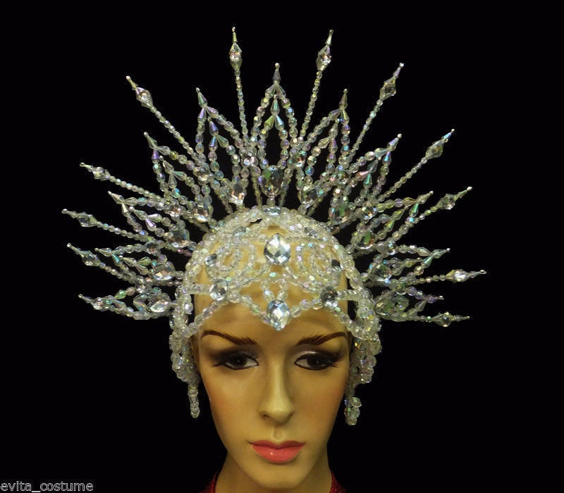 Da NeeNa H020b Showgirl Vegas Cabaret Drag Dance Stage Crystal Headdress