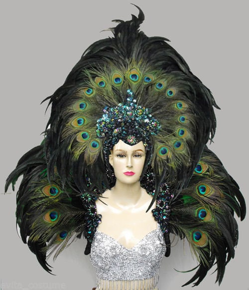 Da NeeNa MUL Showgirl Drag Peacock Backpiece Headdress