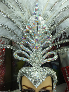 Da NeeNa H046 Cabaret Showgirl Ostrich Crystal Feather Headdress