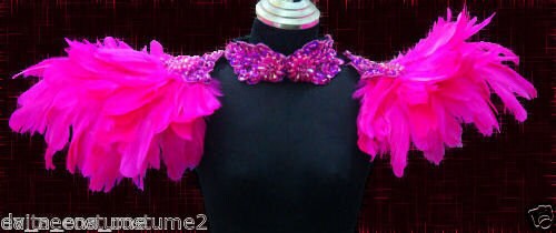 Da NeeNa B022 Vegas Showgirl Feather Backpiece Wings Shoulder Collar