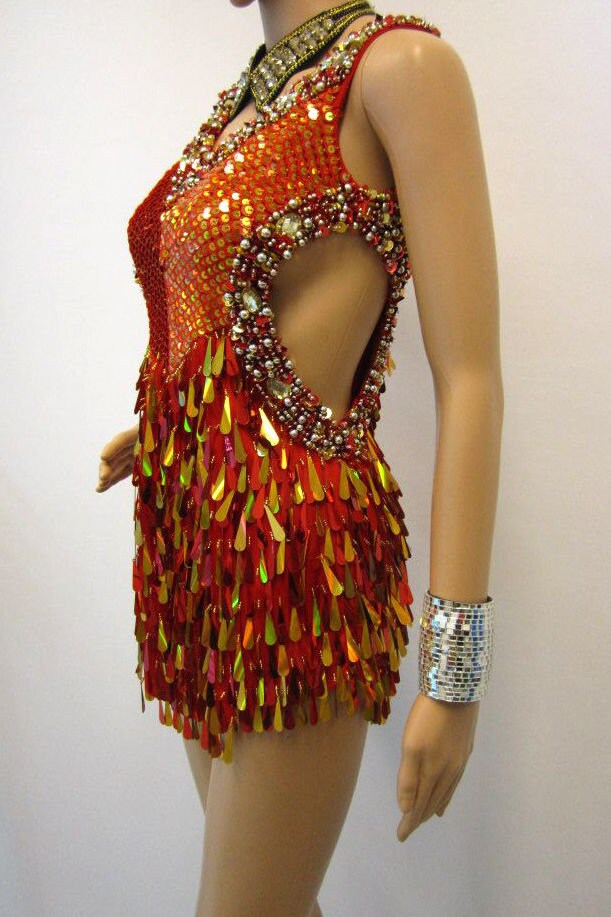 Da NeeNa M0092 Salsa Latin Samba Sequin Sophisticated Dance Dress  XS-XL