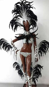 Da NeeNa C061W Iron Heroine Girl Lady Warrior Alien Samba Headdress Costume Set