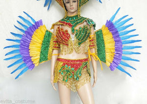 Da NeeNa H034 Samba Parade Carnival Rio Dancer Parrot Headdress Costume XS-XL