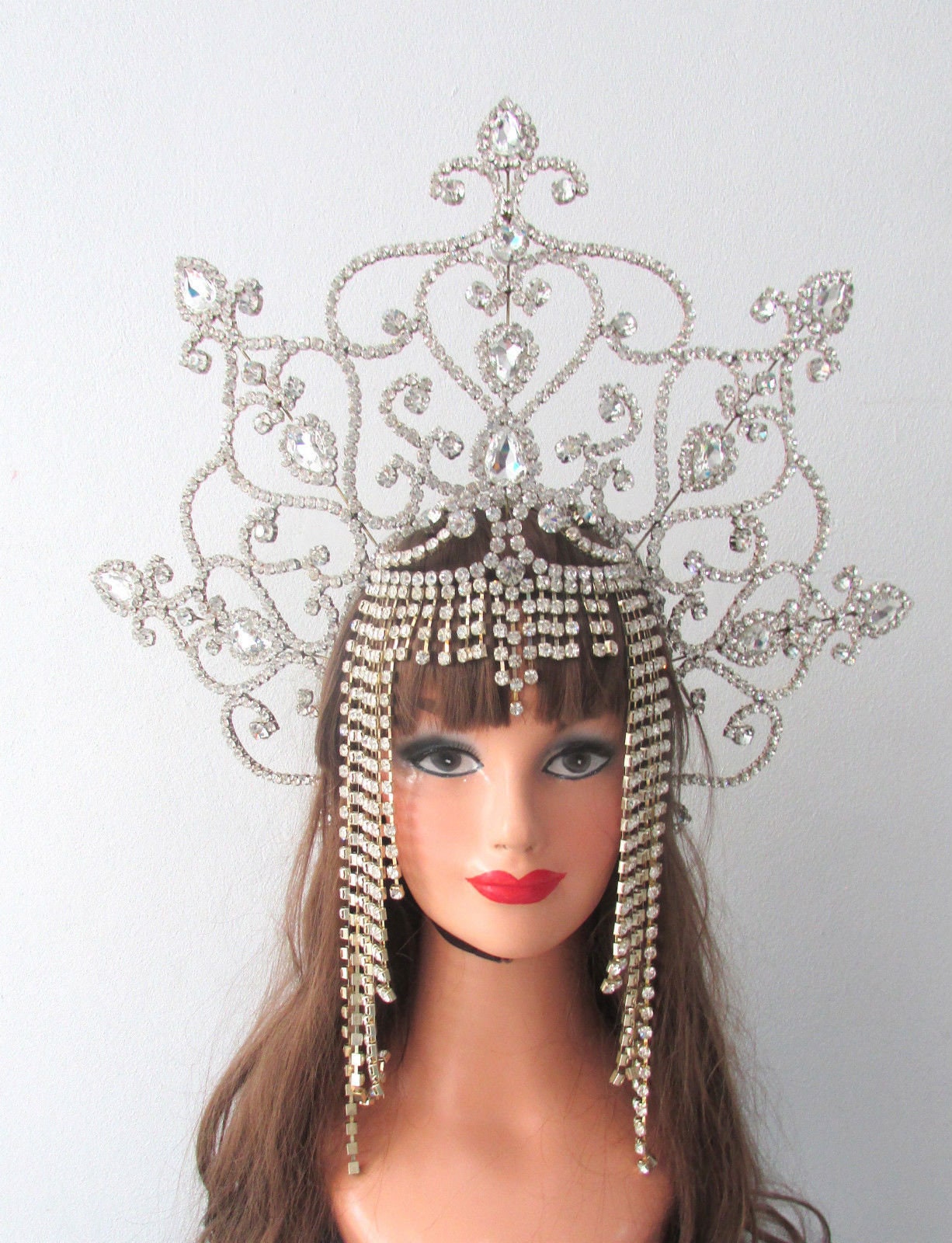 Da NeeNa H134 Showgirl Drag Pageant Crystal Cleopatra Queen Princess Headdress