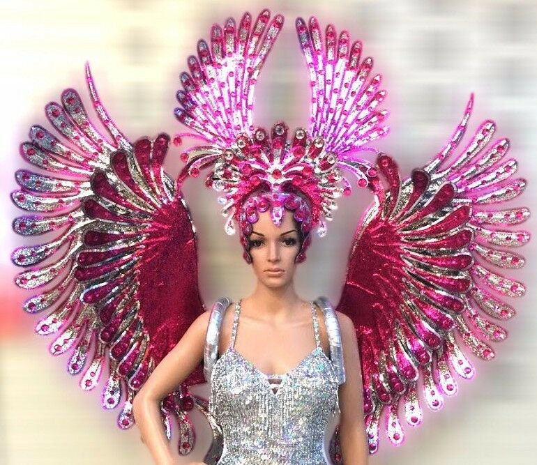 Da NeeNa H665 Phoenix Queen Crystal Gorgeous Showgirl Headdress Wings