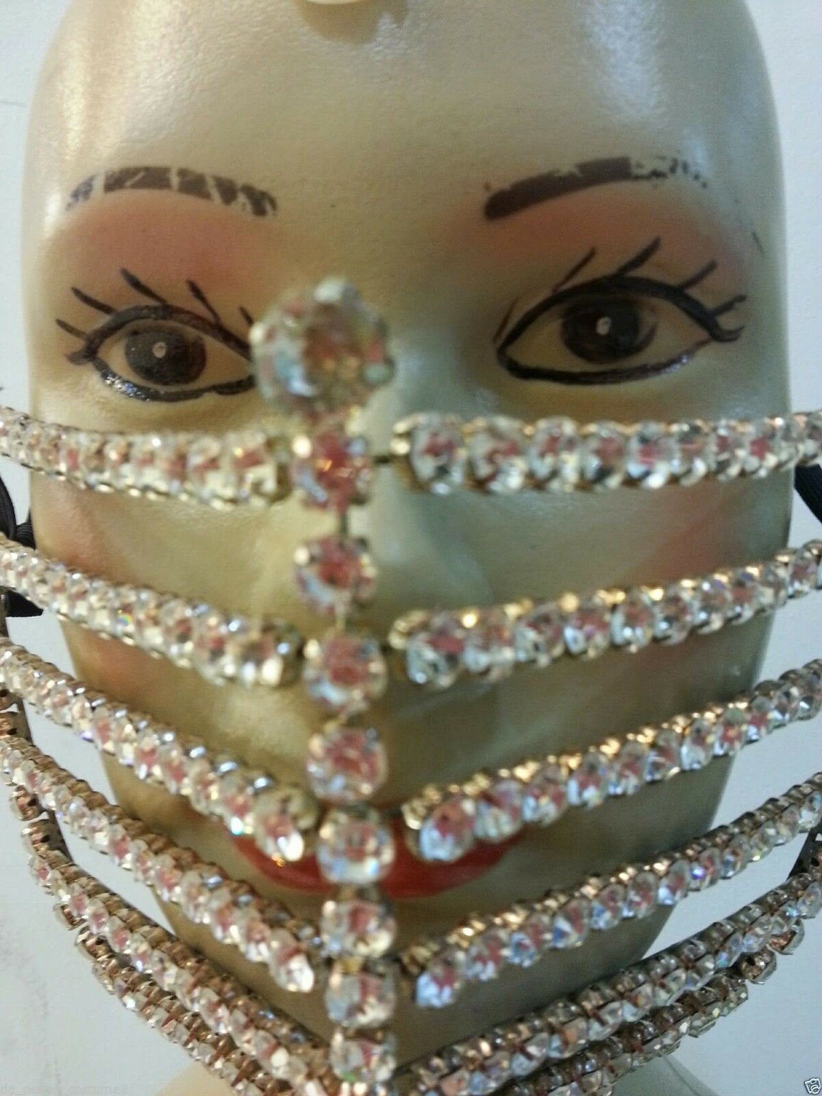 Da NeeNa HQC15004 Windy Princess Burlesque Cabaret Vegas Crystal Mouth Mask