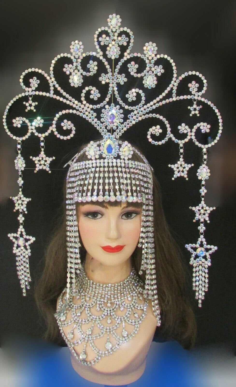 Da NeeNa J697 Cleopatra Princess Showgirl Samba Crystal Necklace Headdress Crown