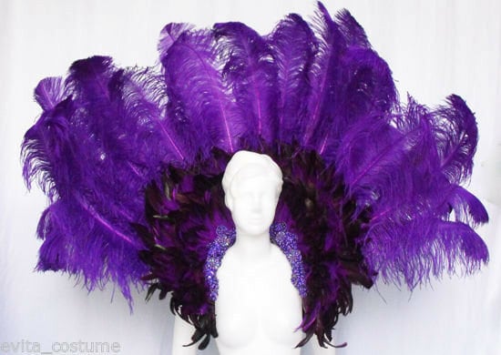 Da NeeNa B009 Vegas Showgirl Drag Victoria Secret Ostrich Feather Backpiece