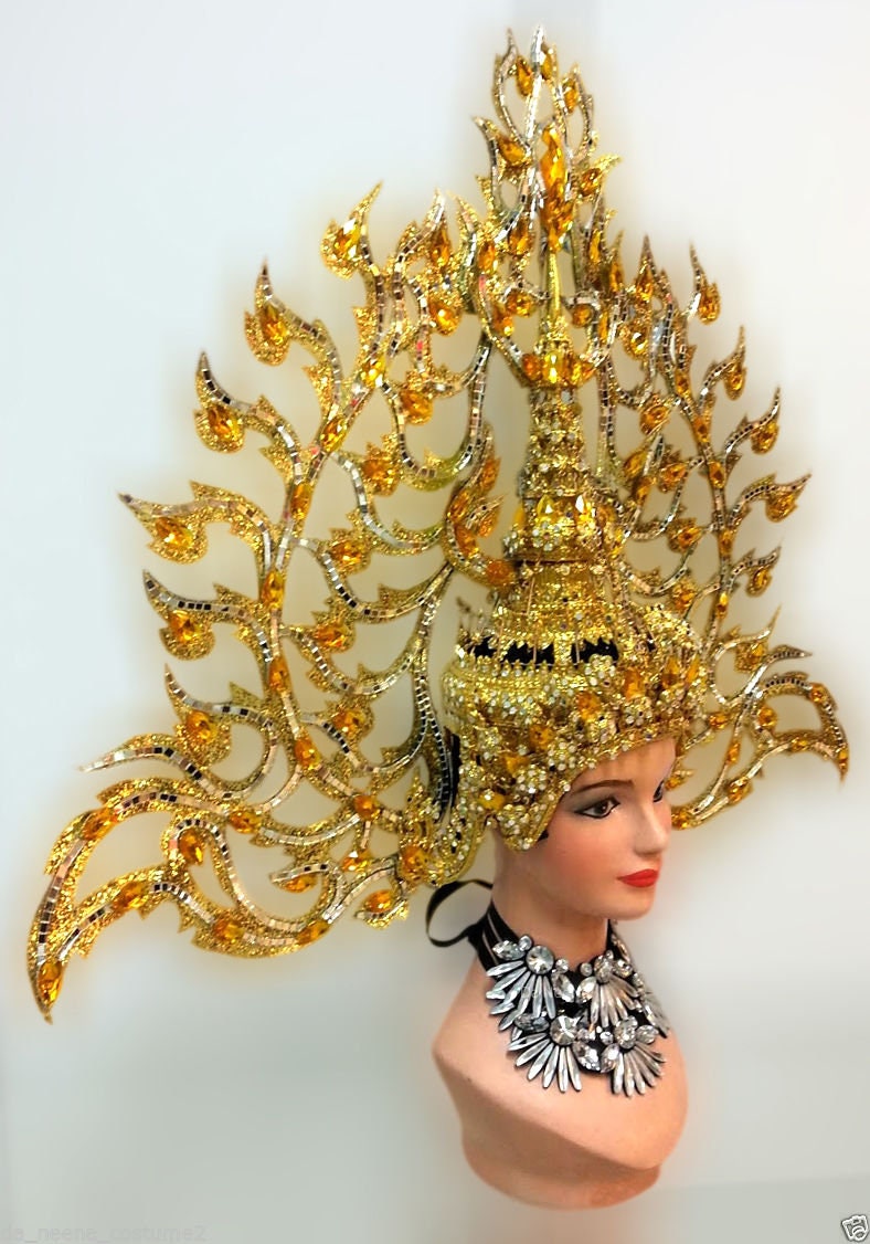 Da NeeNa H601 Asian Majestic Angel Crystal Showgirl Dance Vegas Headdress