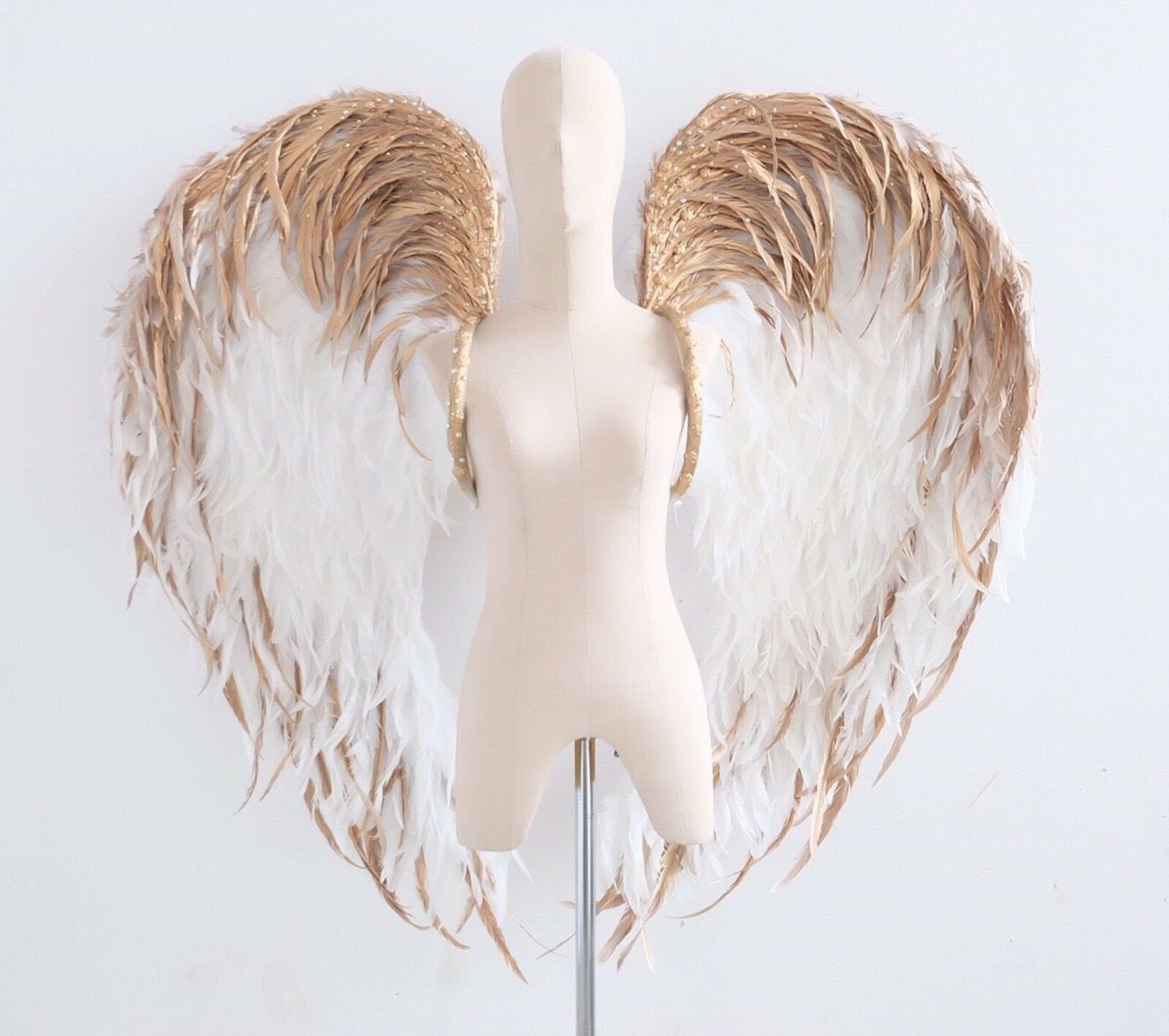 Da NeeNa C724 Gold Bird Showgirl Dance Pageant Crystal Angel Wings Shoulder Pieces