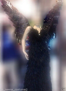 Da NeeNa C014 Devil Black Showgirl Angel Wings Backpiece