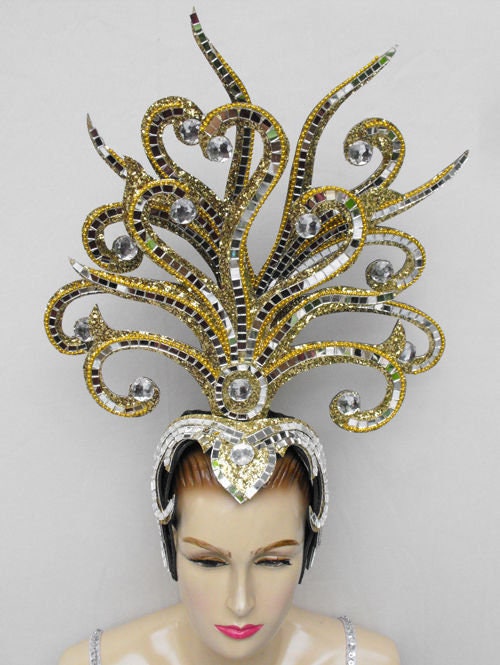 Da NeeNa Gold Medusa Drag Cabaret Showgirl Queen Headdress