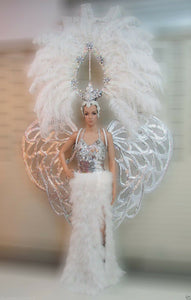 Da NeeNa C517  Grand White Angel Crystal Samba Headdress Wings