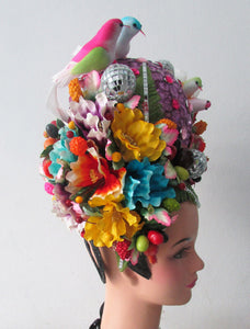 EVITA H053 Earth Global Warming Green Tree Bird Fruit World Queen Headdress