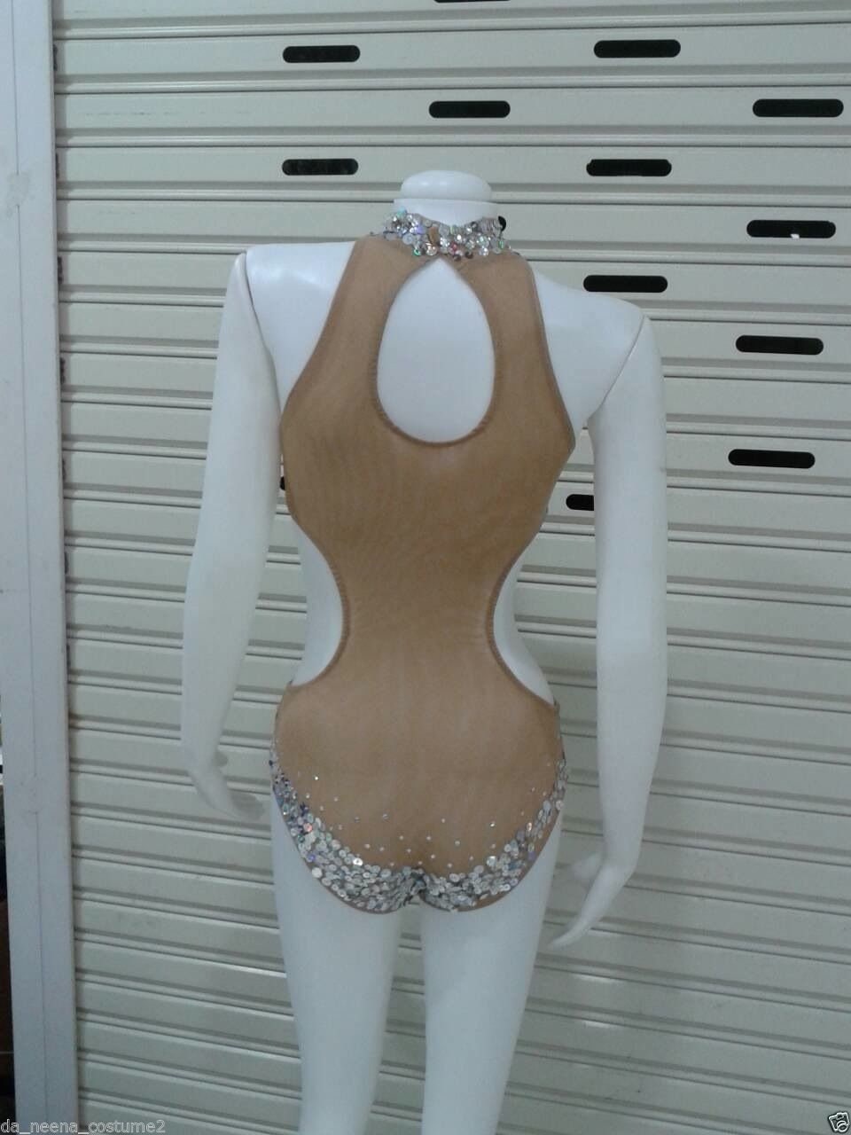 DaNeeNa M561 Cute Crystal Cher Vegas Burlesque Bugle Leotard Bodysuit XS-XL