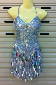 Da NeeNa M085 Latin Showgirl Tango Salsa Sequin Fringe Dance dress XS-XL