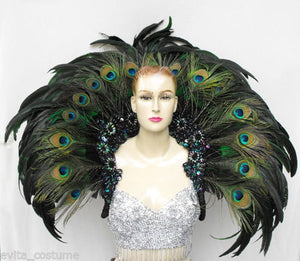 Da NeeNa MUL Showgirl Drag Peacock Backpiece Headdress