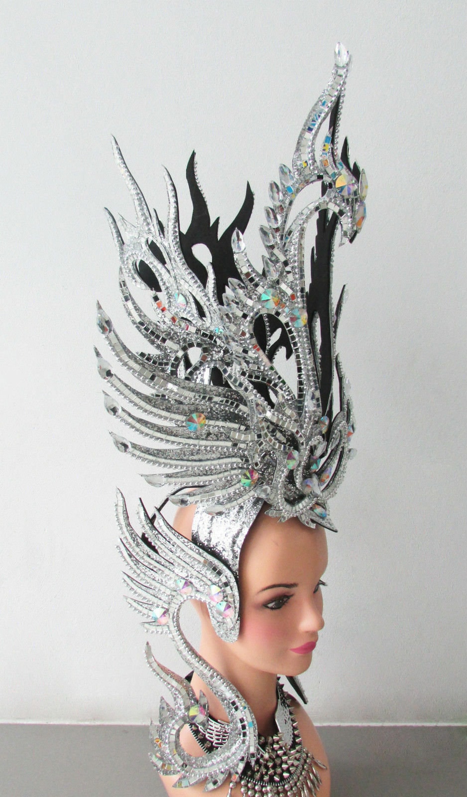 Da NeeNa H128 Vegas Crystal Royal Swan Phoenix Garuda Prince Princess Headdress