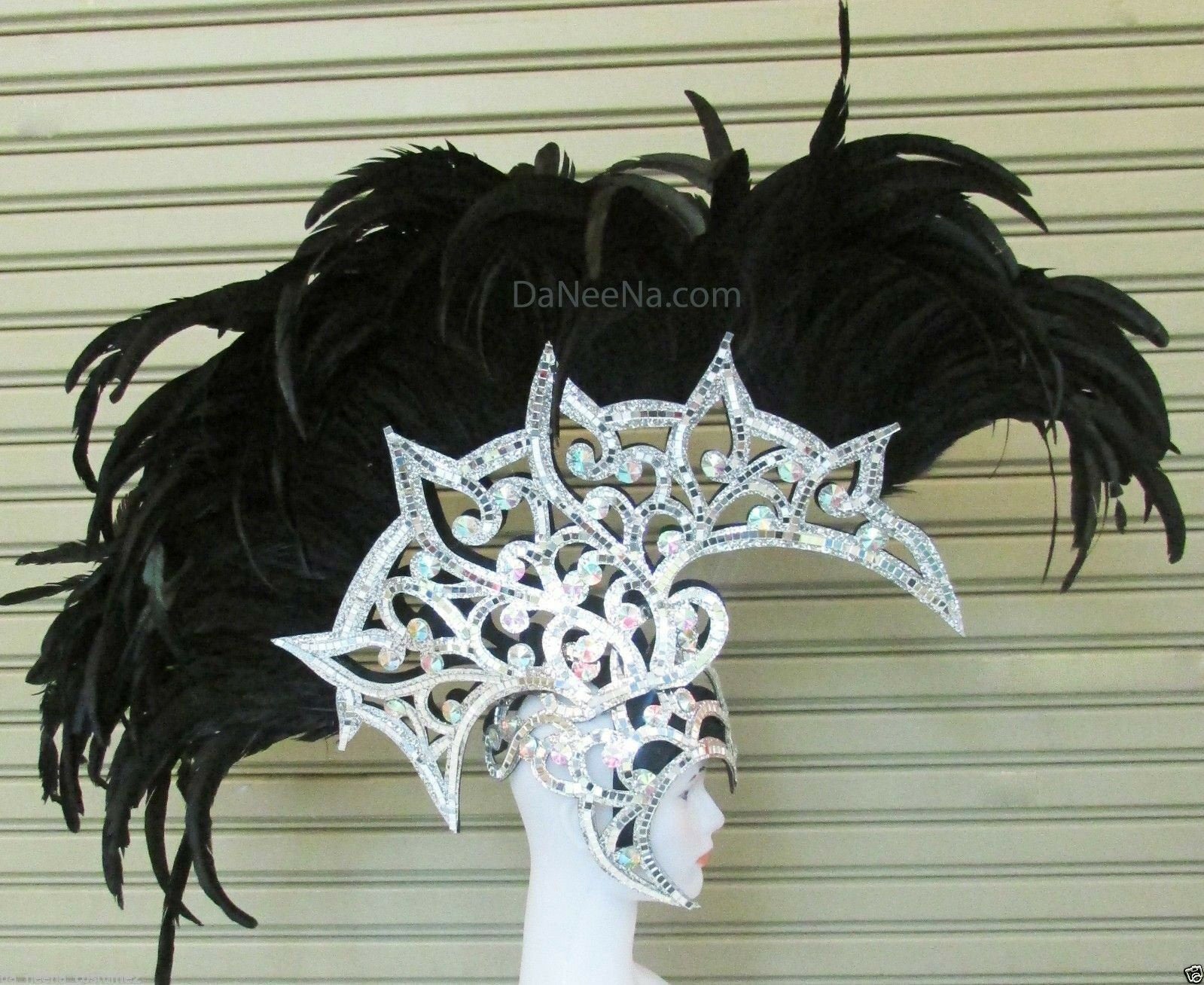 Da NeeNa H190 Crystal  Men Male Warrior Alien Mohawk Indian Headdress