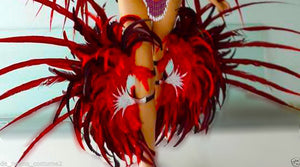 Da NeeNa C058HB Showgirl Burlesque Orange Samba Headdress Shoulder Pieces Wings