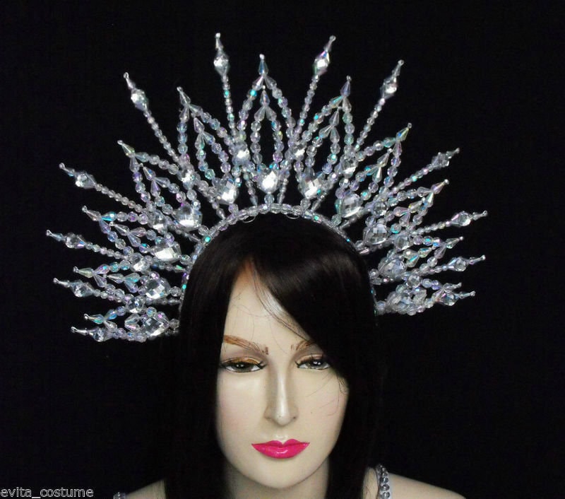 Da NeeNa H020 Showgirl Vegas Cabaret Burlesque Dance Stage Crystal Headdress