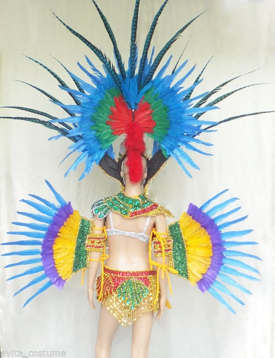 Da NeeNa H034 Samba Parade Carnival Rio Dancer Parrot Headdress Costume XS-XL