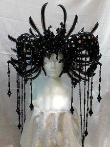 Da NeeNa H821Ninja Alien Monster Prince Parade Showgirl Vegas Crystal Headdress