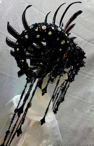 Da NeeNa H821Ninja Alien Monster Prince Parade Showgirl Vegas Crystal Headdress