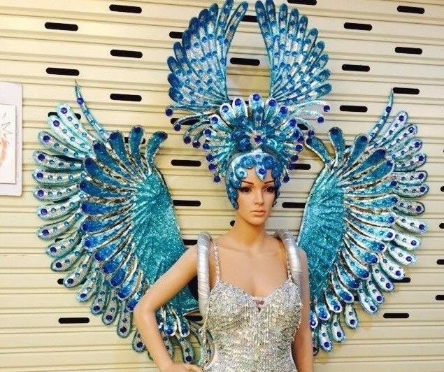 Da NeeNa H665 Phoenix Queen Crystal Gorgeous Showgirl Headdress Wings