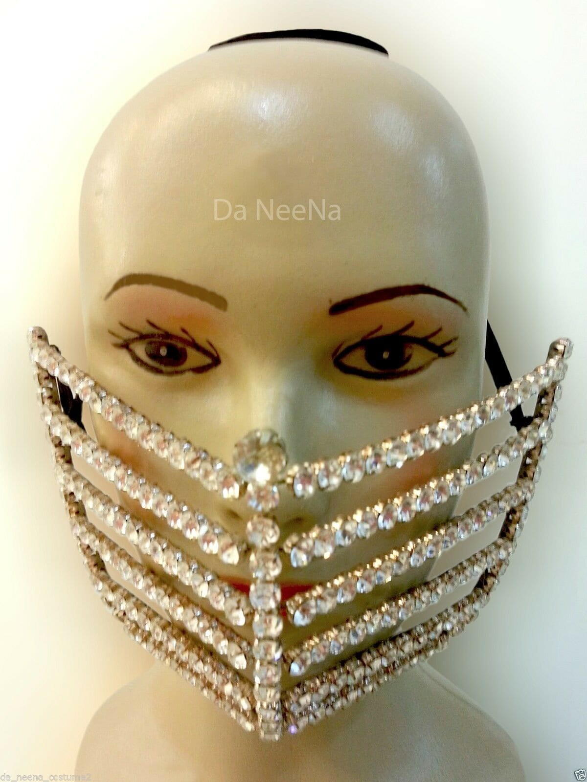 Da NeeNa HQC15004 Windy Princess Burlesque Cabaret Vegas Crystal Mouth Mask