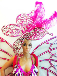 Da NeeNa H006a Butterfly Drag Cabaret Dance Carnival Vegas Showgirl Headdress