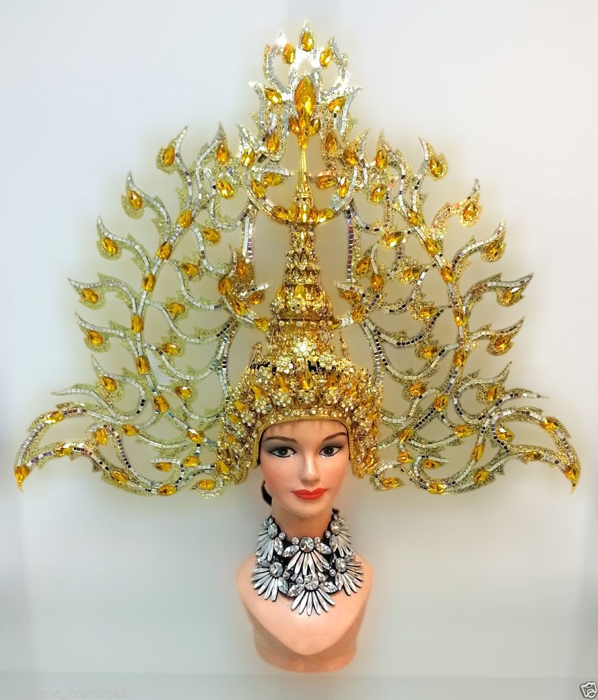 Da NeeNa H601 Asian Majestic Angel Crystal Showgirl Dance Vegas Headdress