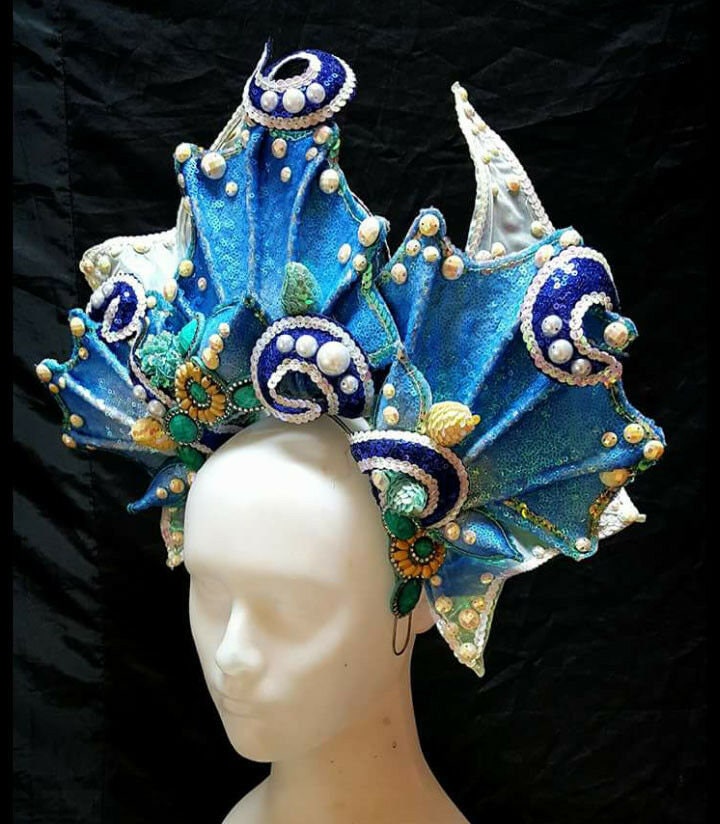 Da NeeNa HUT H783 Queen of Mermaid Ocean Princess Crystal Showgirl Pageant Headdress